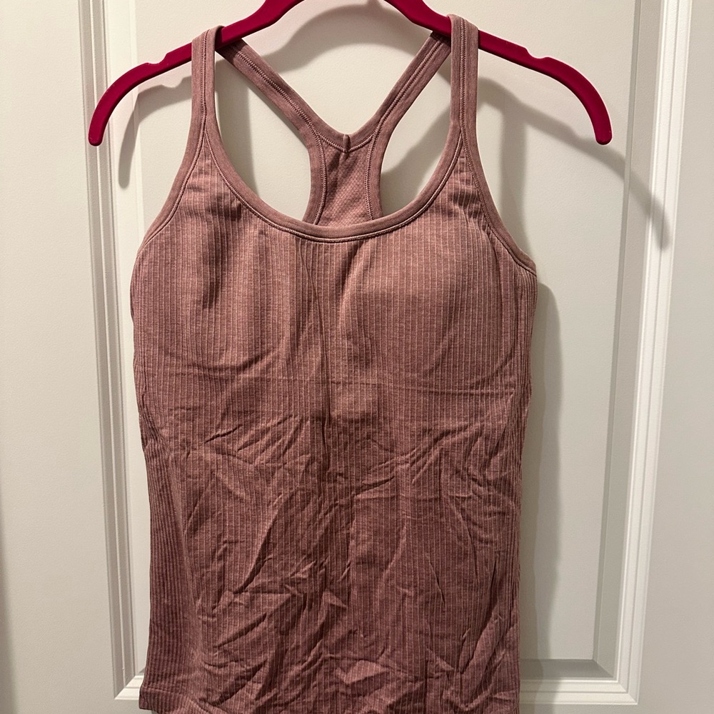 Lululemon Ribbed Racerback Tank Top in Dusty Rose